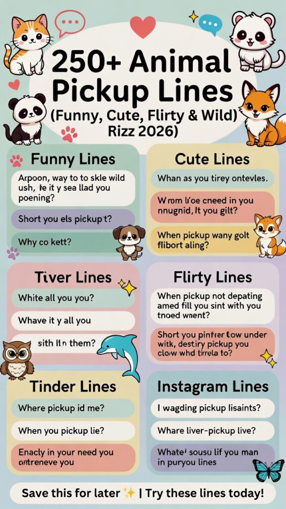 Animal Pickup Lines